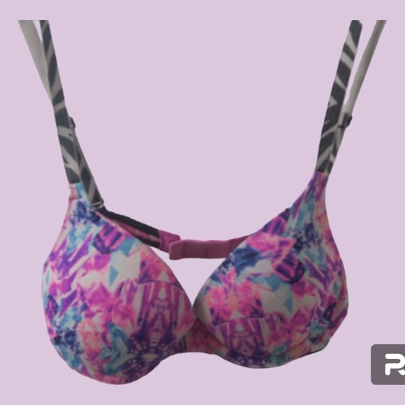 PINK Victoria's Secret wear everywhere push-up bra in pink and multi-colored 32B - Picture 1 of 9
